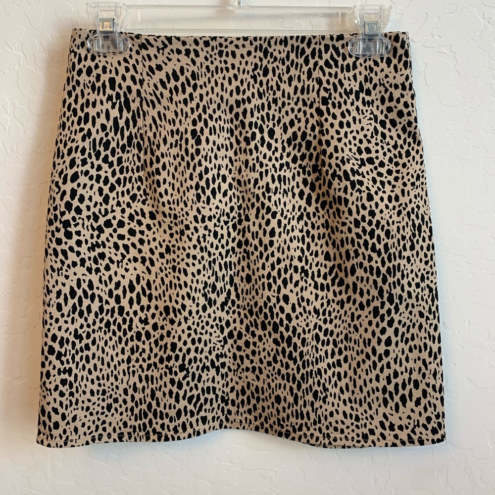 BRANDY MELVILLE Mini-Skirt Cheetah Print Size 3 Black Brown